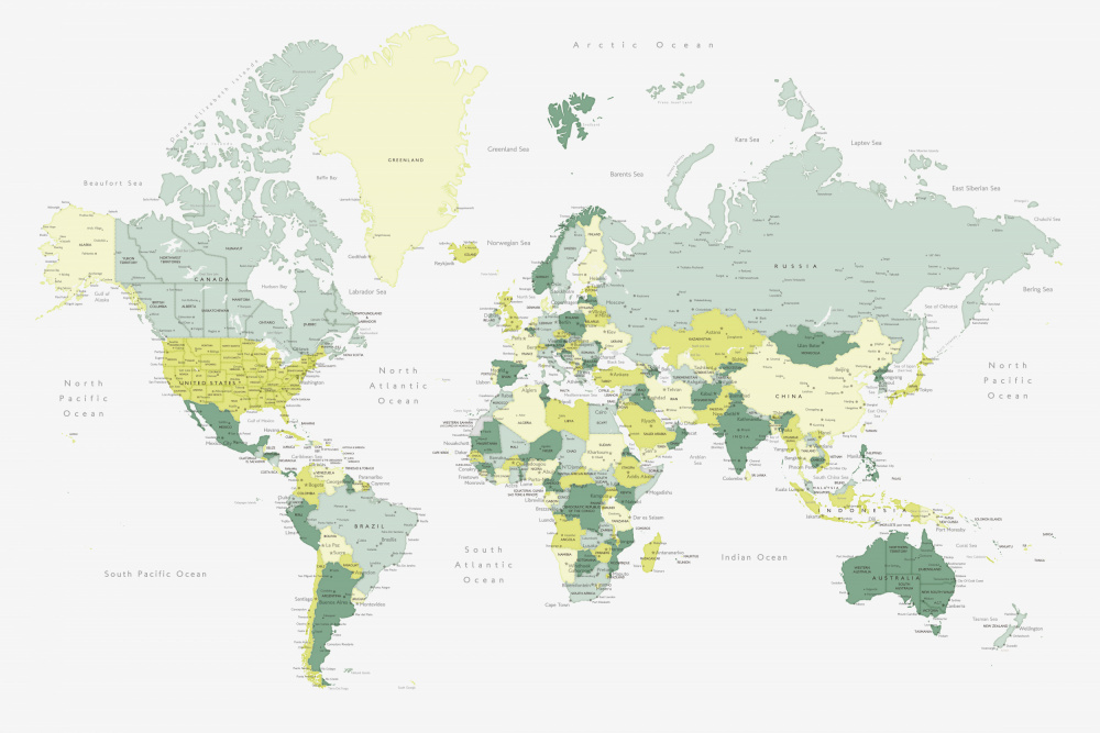 Green world map with cities, Kapueo von Rosana Laiz Blursbyai