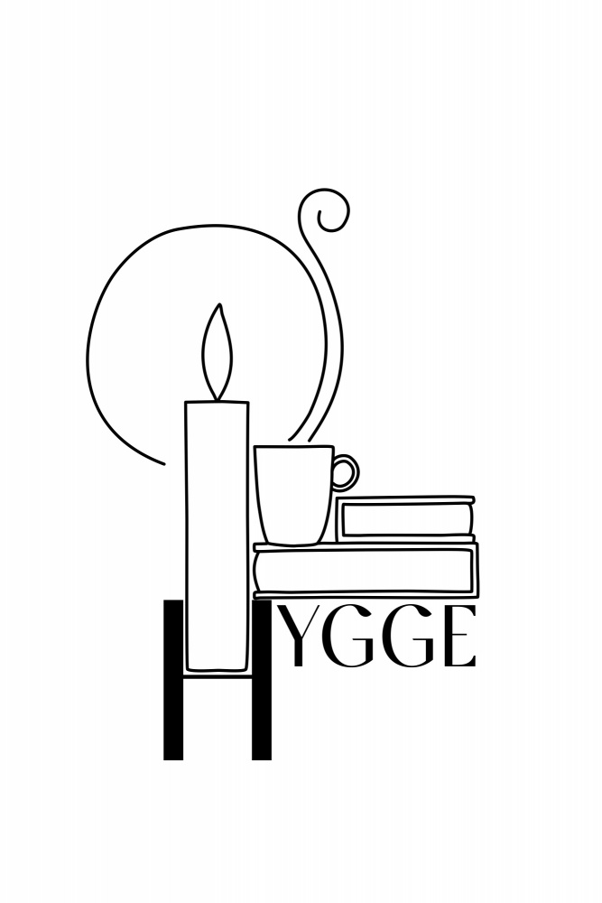 Hygge line art illustration von Rosana Laiz Blursbyai