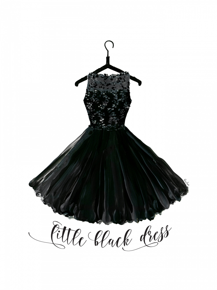 Little black dress in hanger von Rosana Laiz Blursbyai