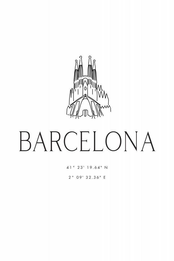 Barcelona city coordinates von Rosana Laiz Blursbyai