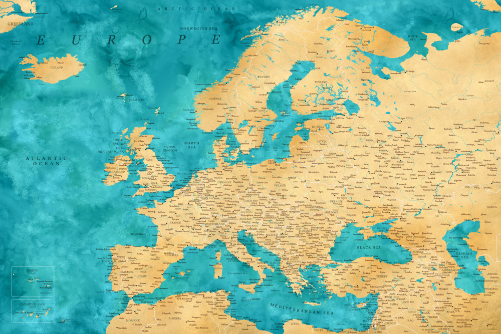 Lexy detailed Europe map von Rosana Laiz Blursbyai