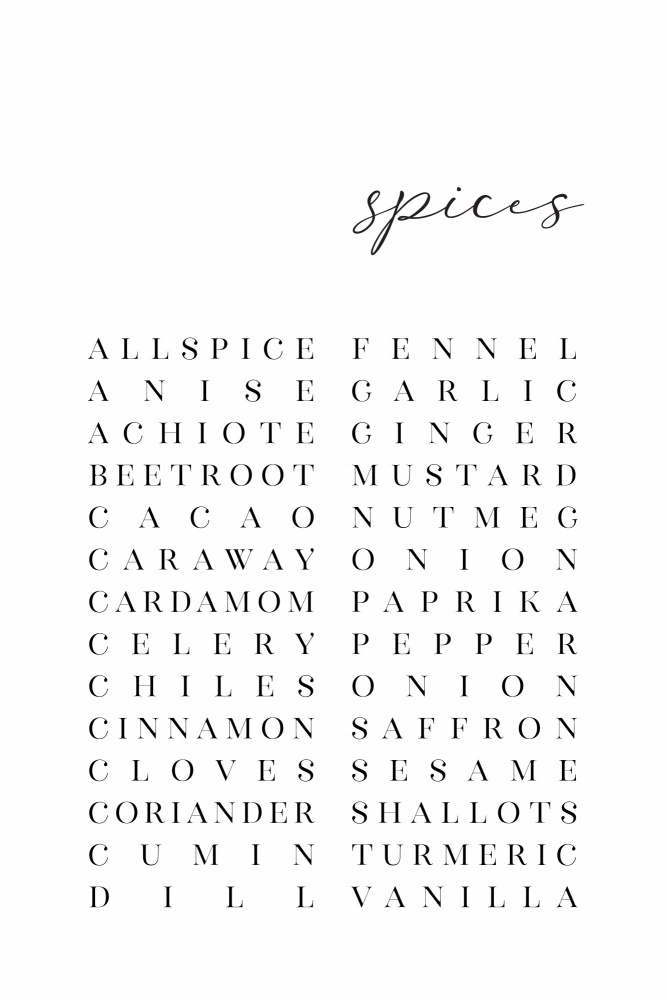 List of spices von Rosana Laiz Blursbyai