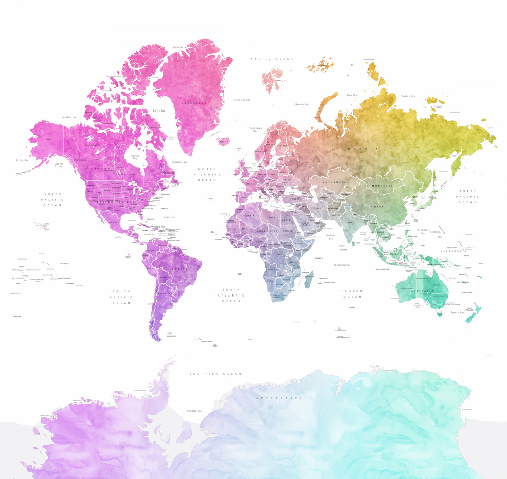 Leo world map with countries von Rosana Laiz Blursbyai