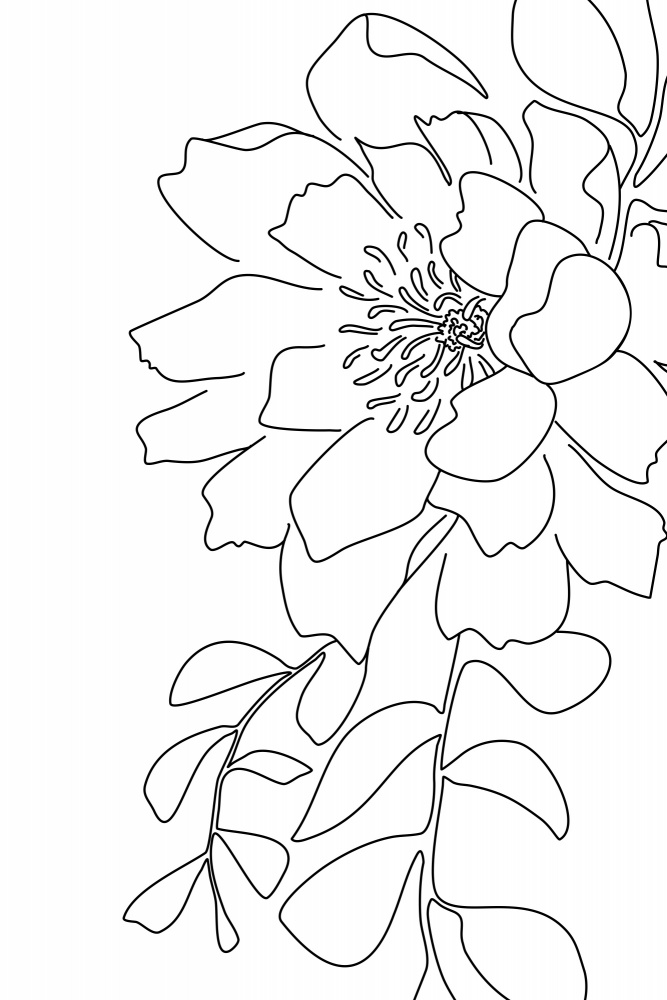 Loli peony line art von Rosana Laiz Blursbyai