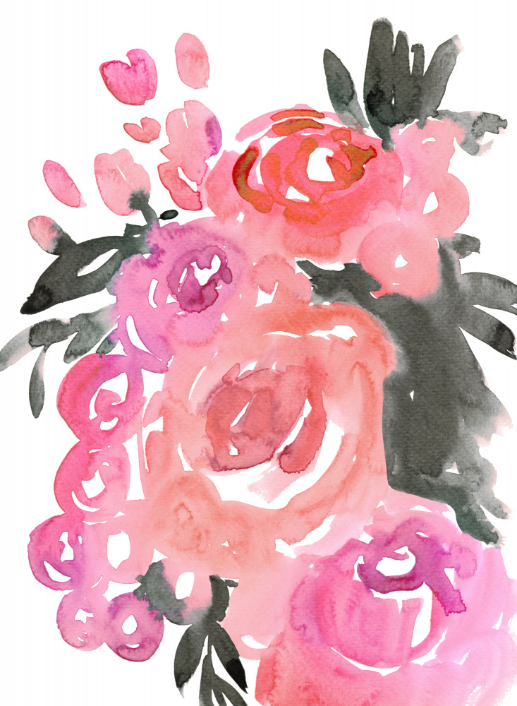 Maeko loose watercolor florals II von Rosana Laiz Blursbyai