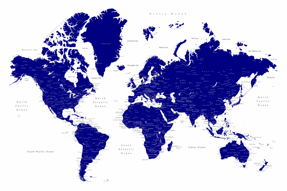 Navy blue world map with cities, Nevin von Rosana Laiz Blursbyai