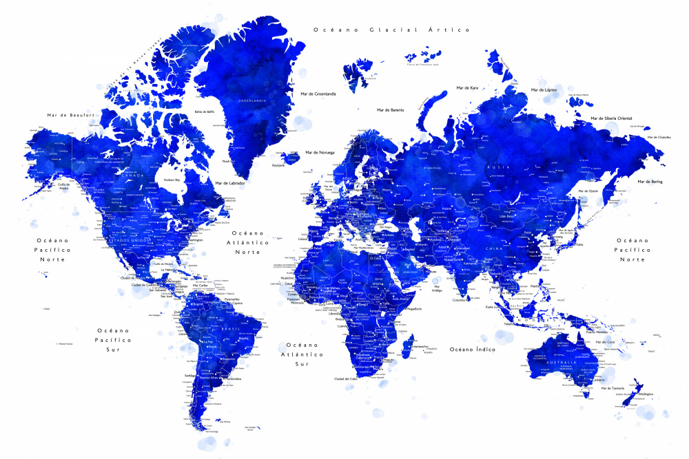 Nadiin world map in Spanish von Rosana Laiz Blursbyai