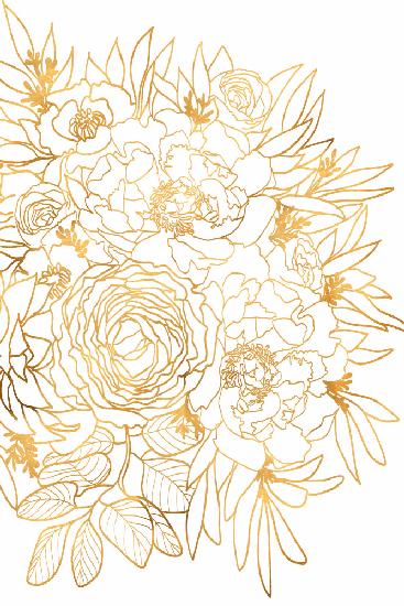 Nanette floral art in gold