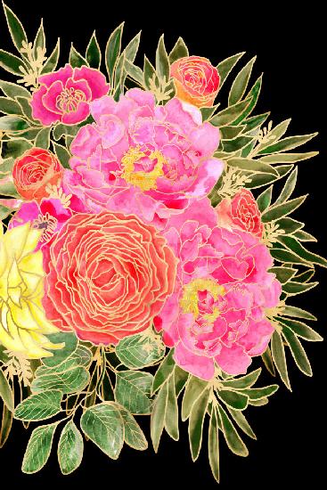 Nanette floral art in bright colors