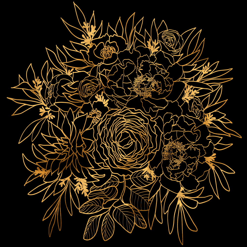 Nanette bouquet in gold and black von Rosana Laiz Blursbyai