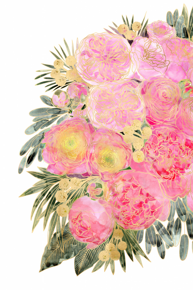 Rekha floral art in light pink watercolor von Rosana Laiz Blursbyai