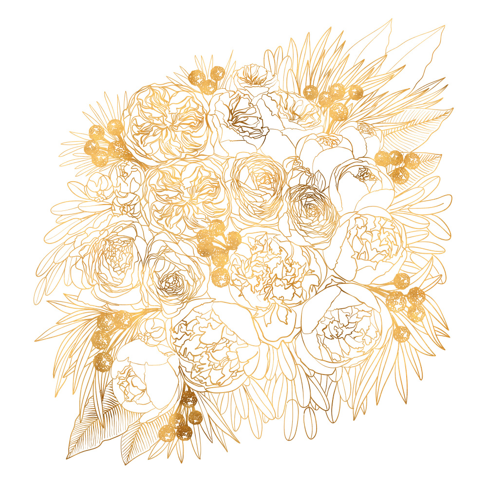 Rekha floral bouquet in gold von Rosana Laiz Blursbyai