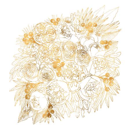 Rekha floral bouquet in gold