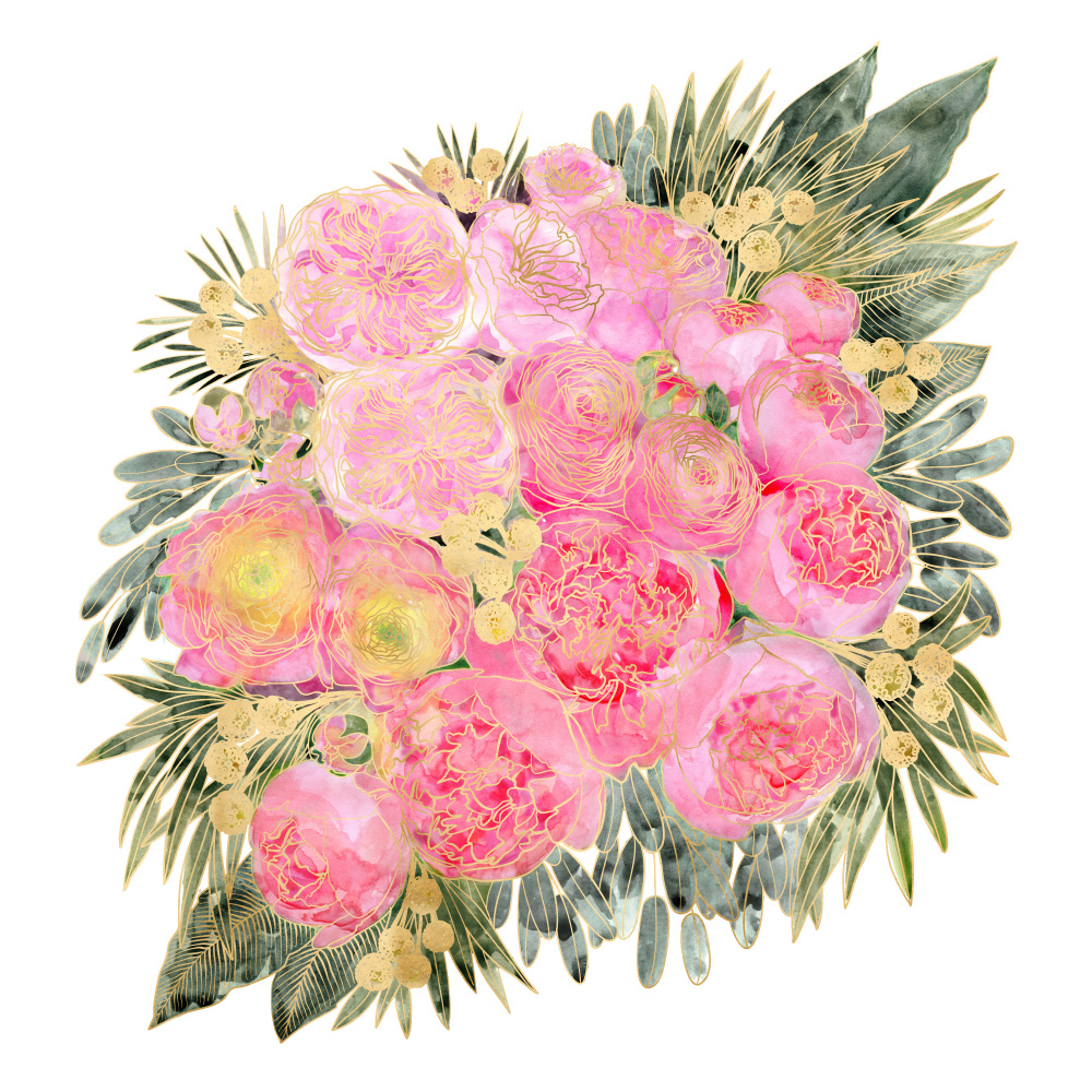 Rekha floral bouquet in light pink von Rosana Laiz Blursbyai