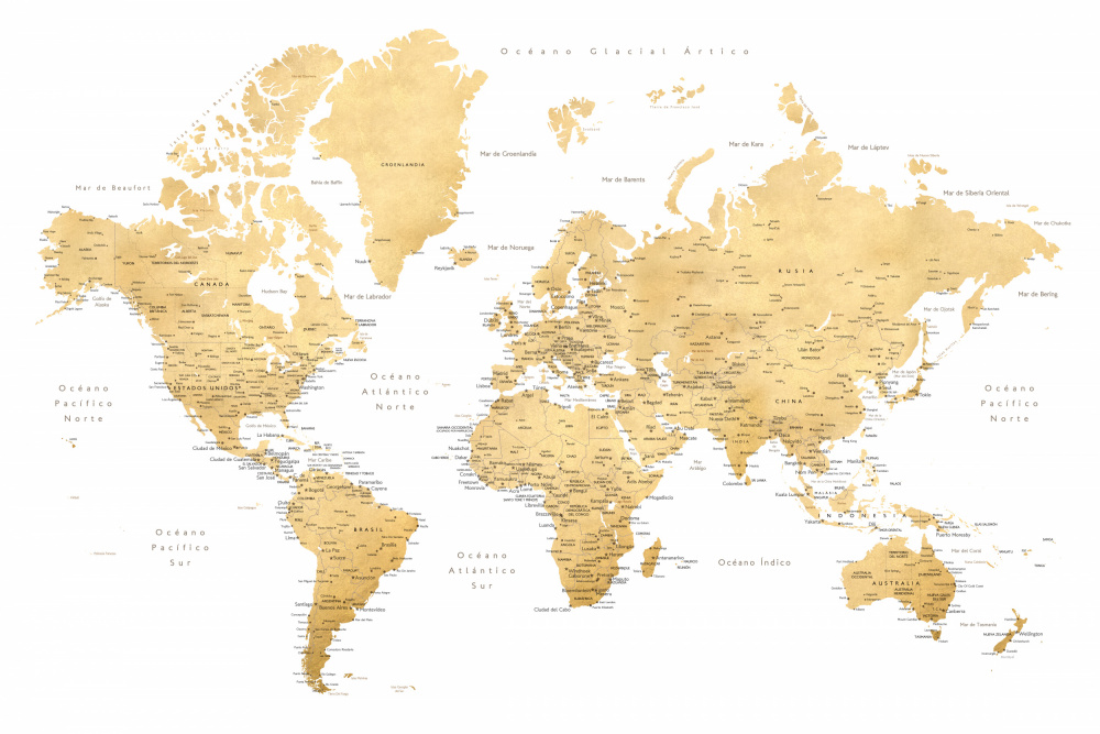 Rossie world map in Spanish von Rosana Laiz Blursbyai