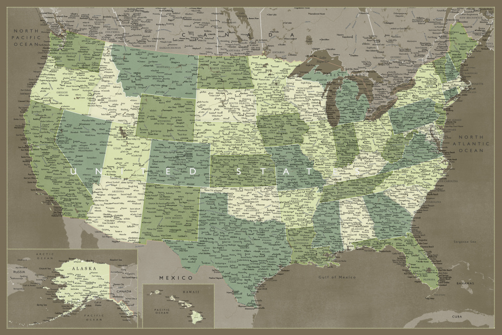 Highly detailed map of the United States, Camo von Rosana Laiz Blursbyai