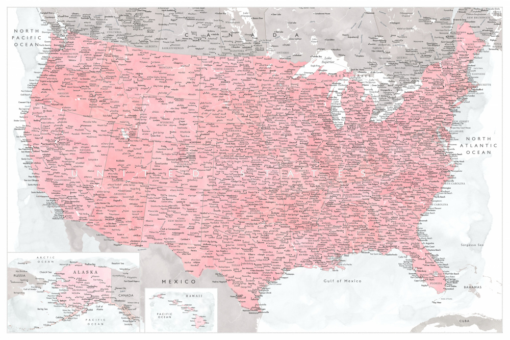 Highly detailed map of the United States, Gopi von Rosana Laiz Blursbyai