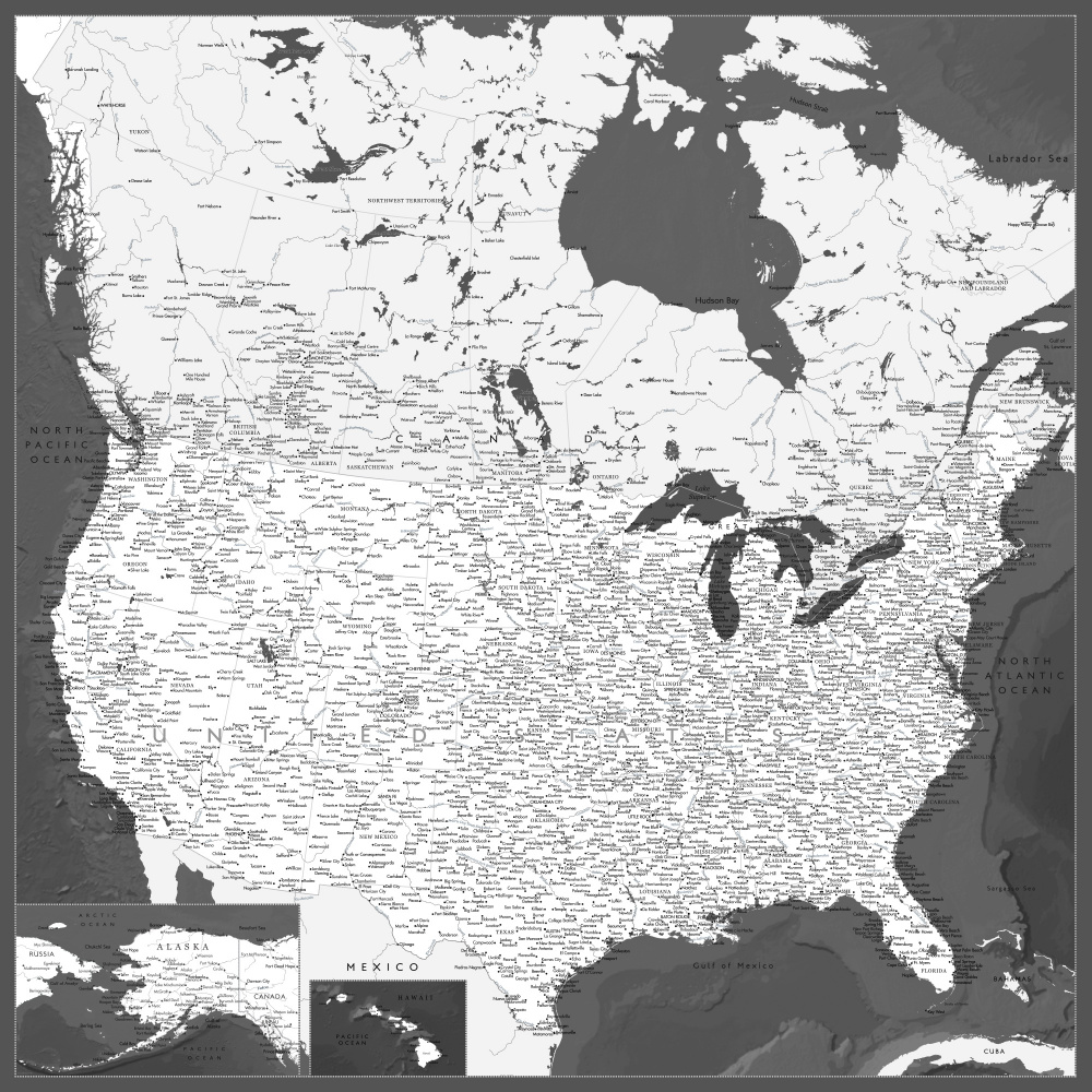 Highly detailed map of the United States, Olson von Rosana Laiz Blursbyai