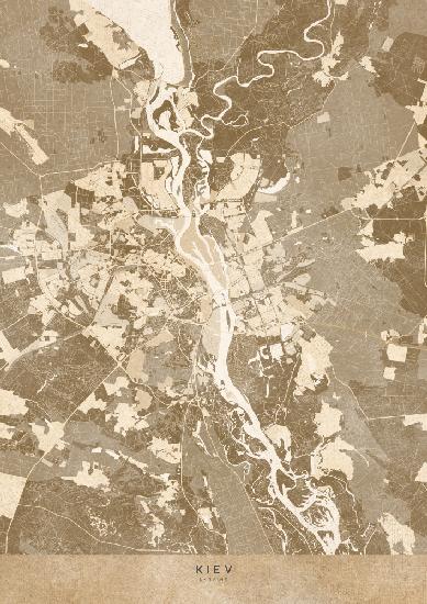 Sepia map of Kiev (pre-war)