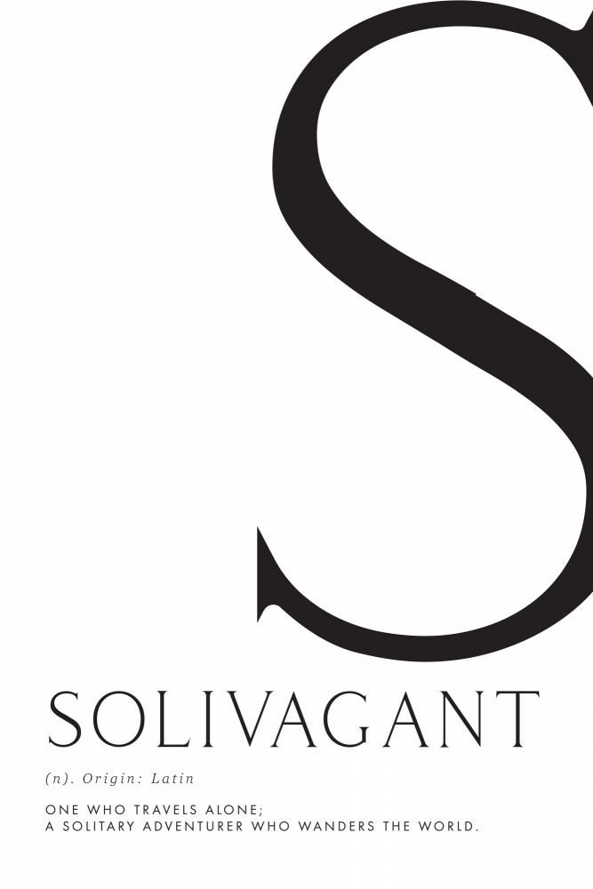 Solivagant definition typography art von Rosana Laiz Blursbyai