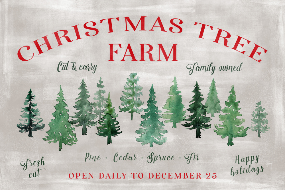 Christmas tree farm sign von Rosana Laiz Blursbyai