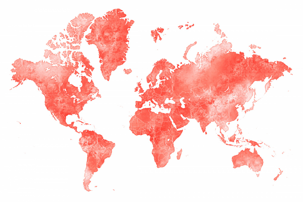 World map with outlined countries, Coralinah von Rosana Laiz Blursbyai