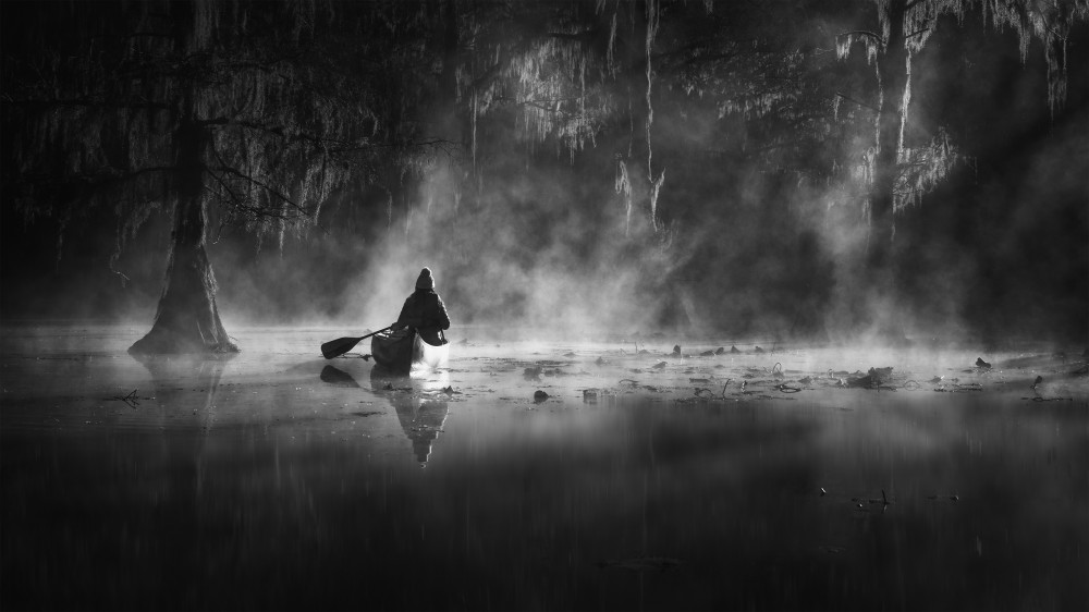 Paddling through fog von Ruiqing P.