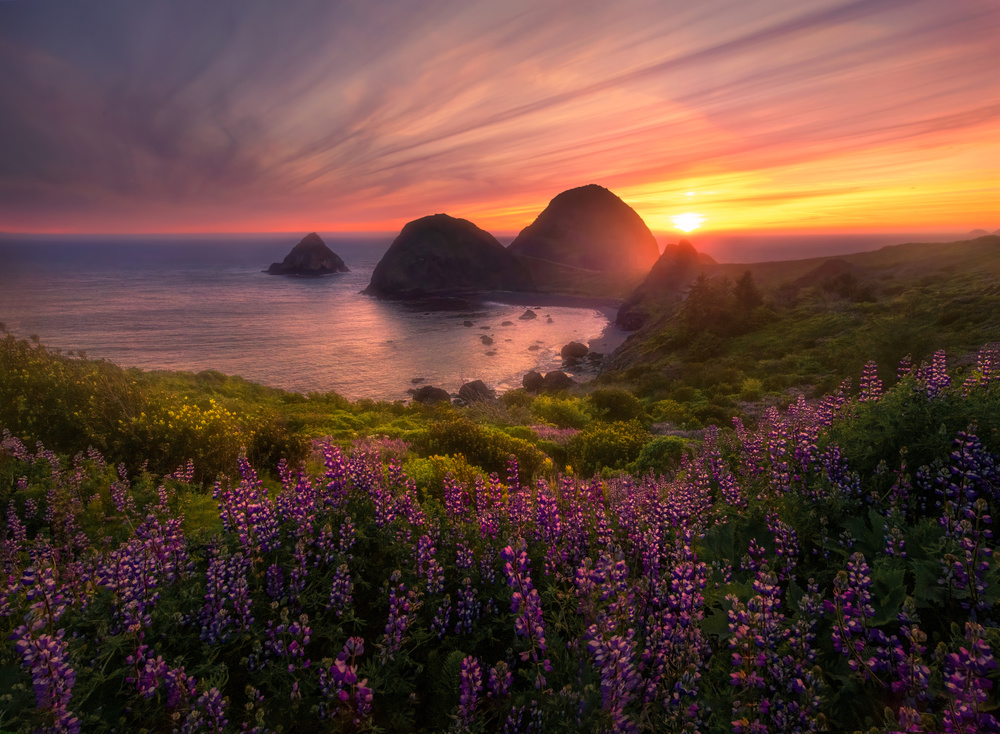 Sister Rock Sunset von Ruiqing P.