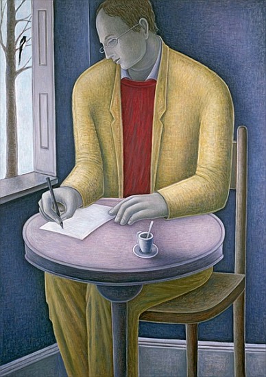 Man Writing, 2004 (oil on canvas)  von Ruth  Addinall