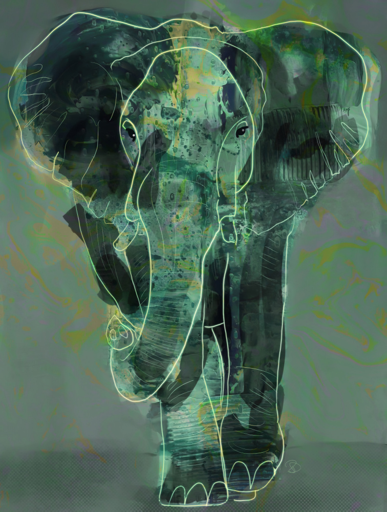 Teal Elephant von Ruth Day