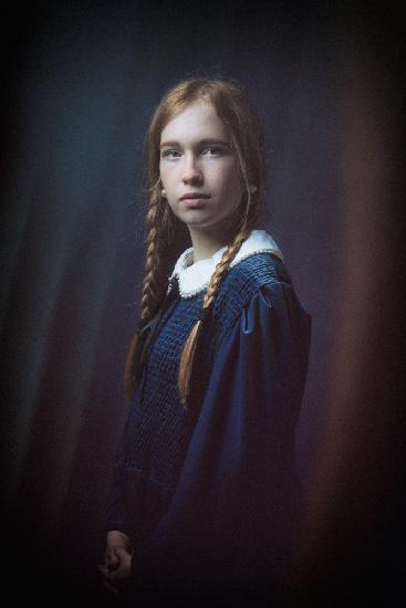 girl with blue dress