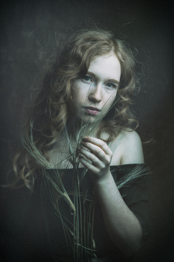 girl with red hair and freckles von Ruth Franke