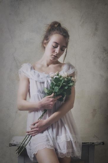 portrait with flowers