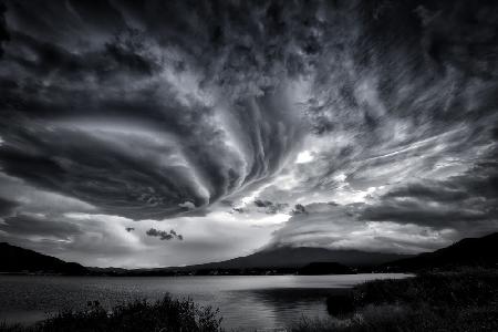 Mt. Fuji and Big rotor clouds