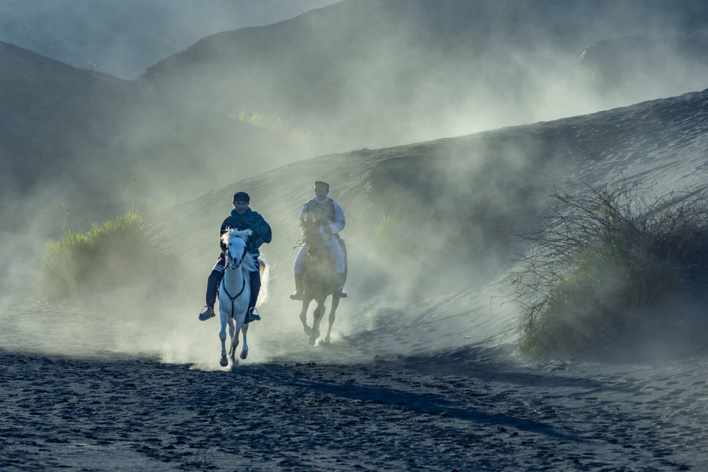 Horse riding at mountain von Sally Widjaja