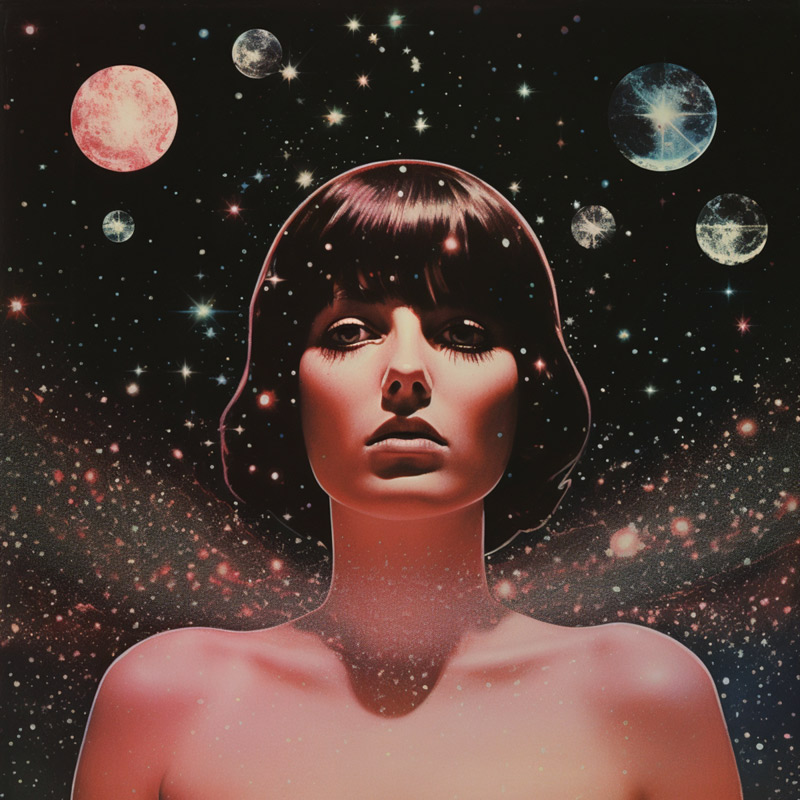 Space Goddess Collage Art von Samantha Hearn