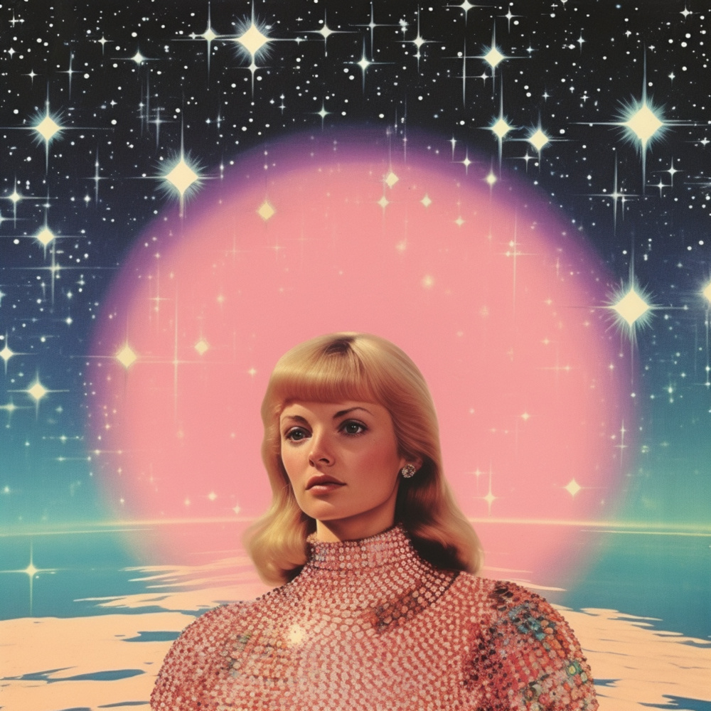 Babe in Space Collage Art von Samantha Hearn