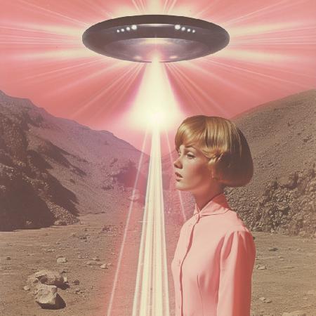 Beam Me Up Barbie Collage Art