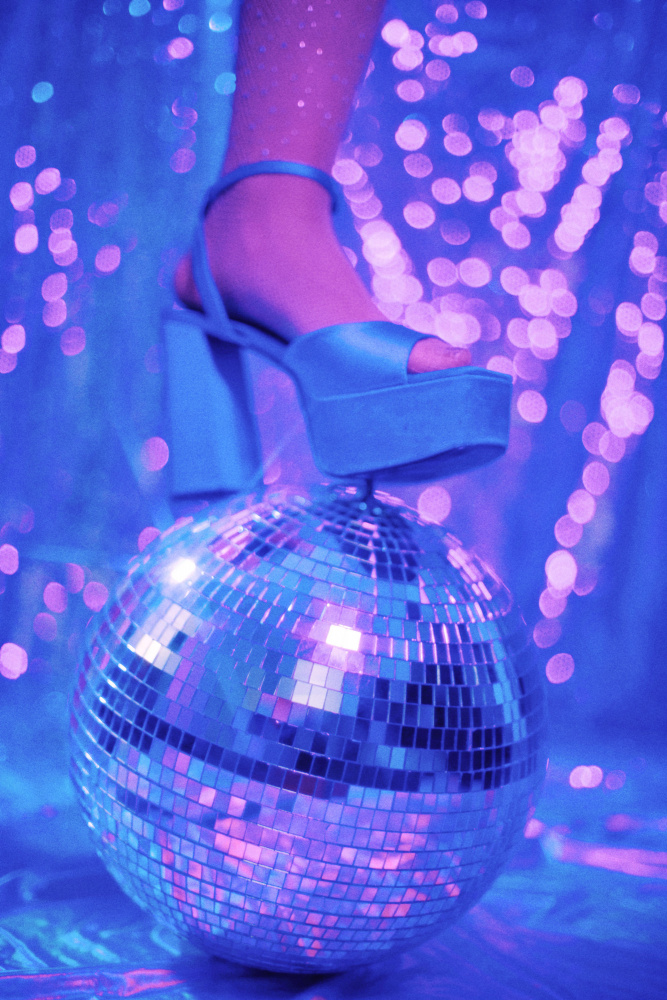 Disco Ball and Neon Platform von Samantha Hearn