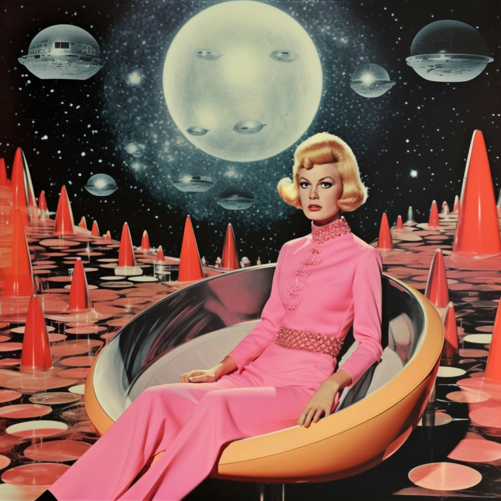 Queen of Space Collage Art von Samantha Hearn