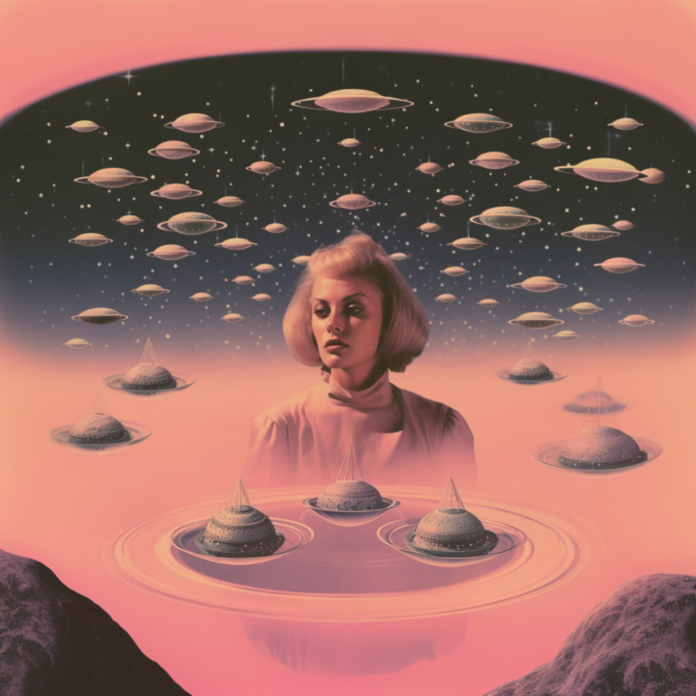 Pink Space Barbie 2 Collage Art von Samantha Hearn