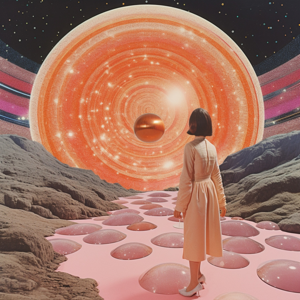 Portals of Orange and Pink Collage Art von Samantha Hearn