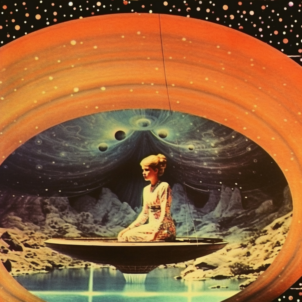 Rings of Orange - Space Collage von Samantha Hearn