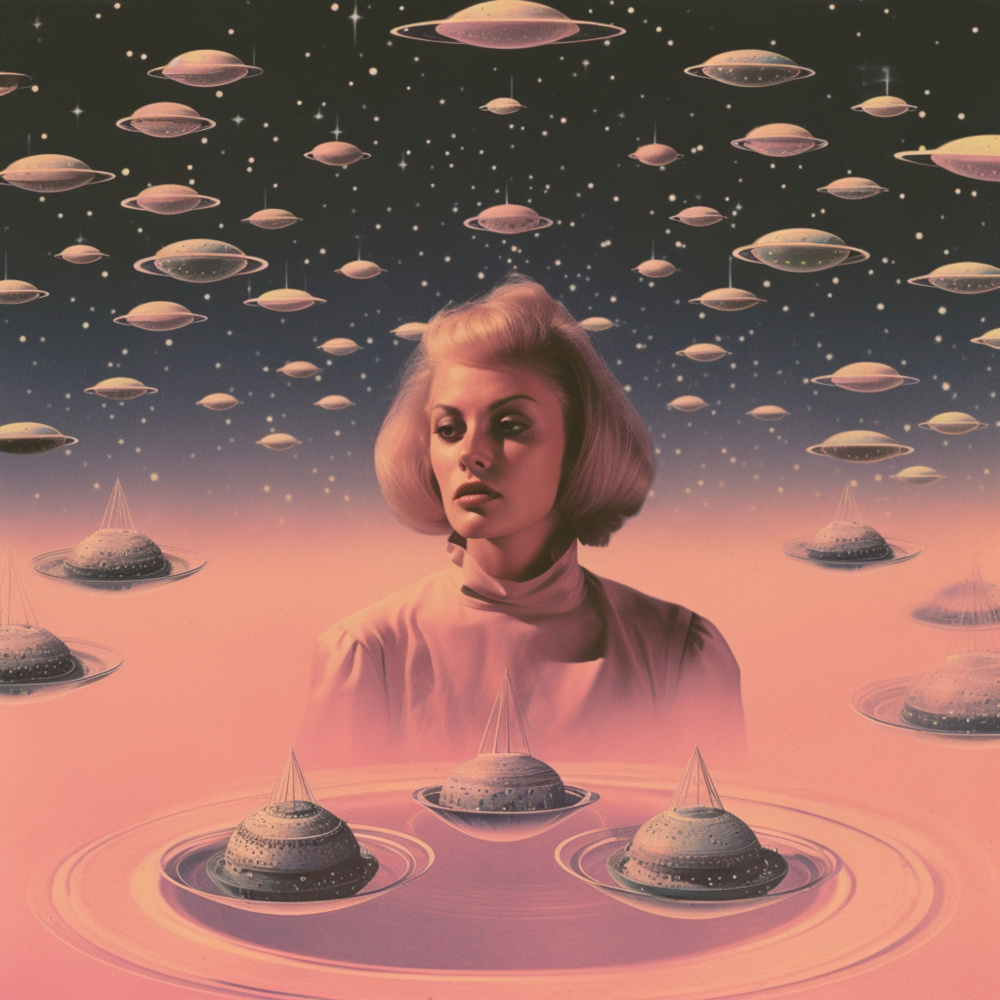 Pink Space Barbie Collage Art von Samantha Hearn