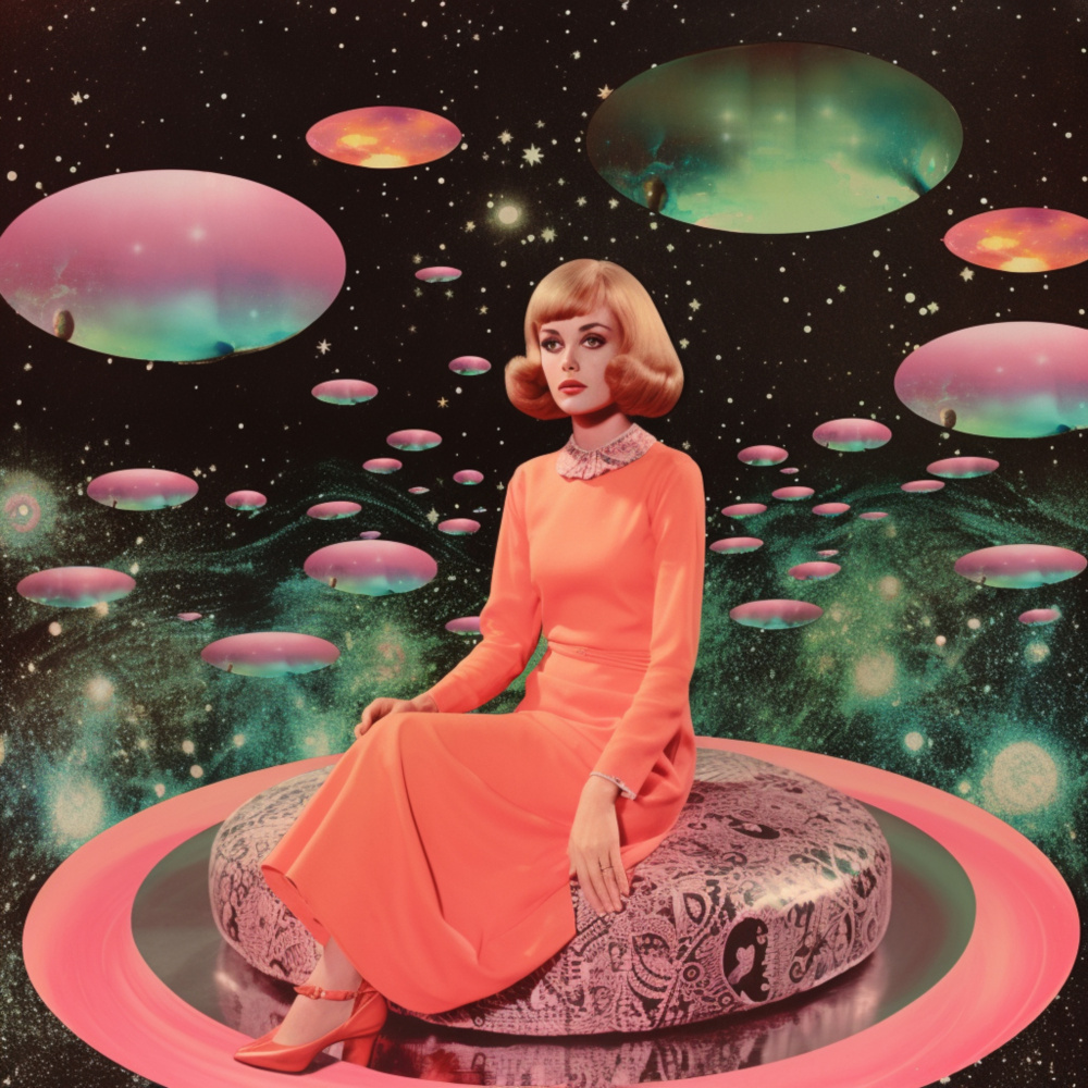 Space Host - Collage Art von Samantha Hearn