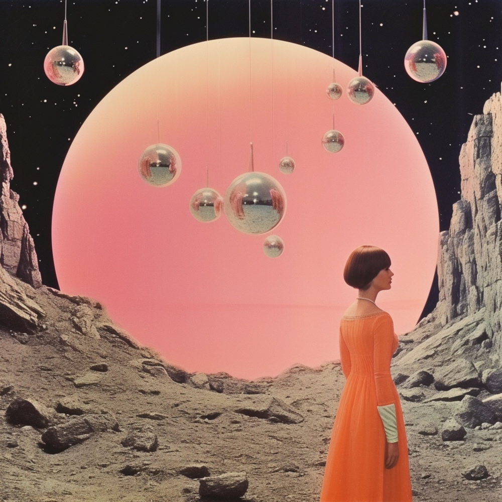 Space Orbs Collage Art von Samantha Hearn