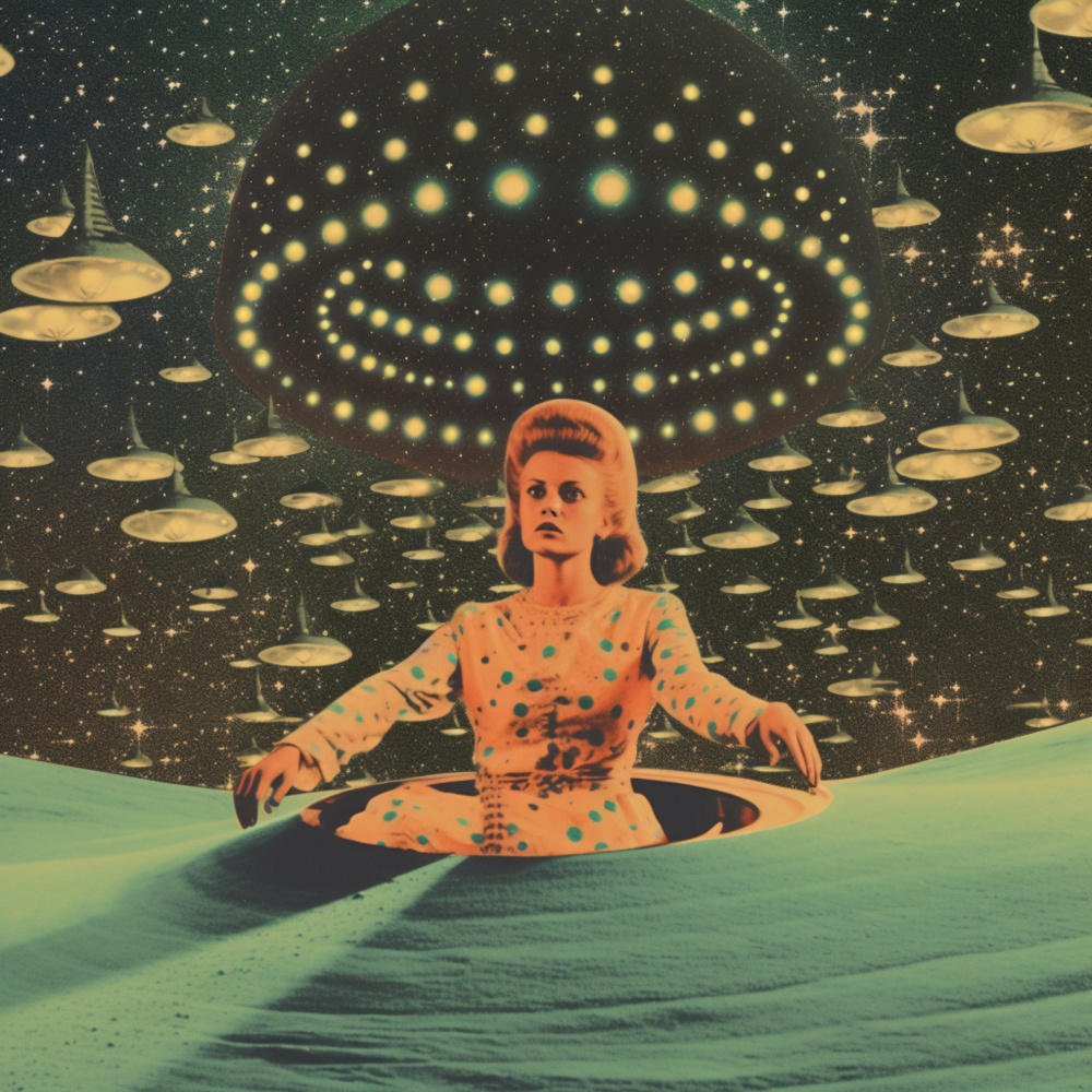 Space Queen Collage Art von Samantha Hearn