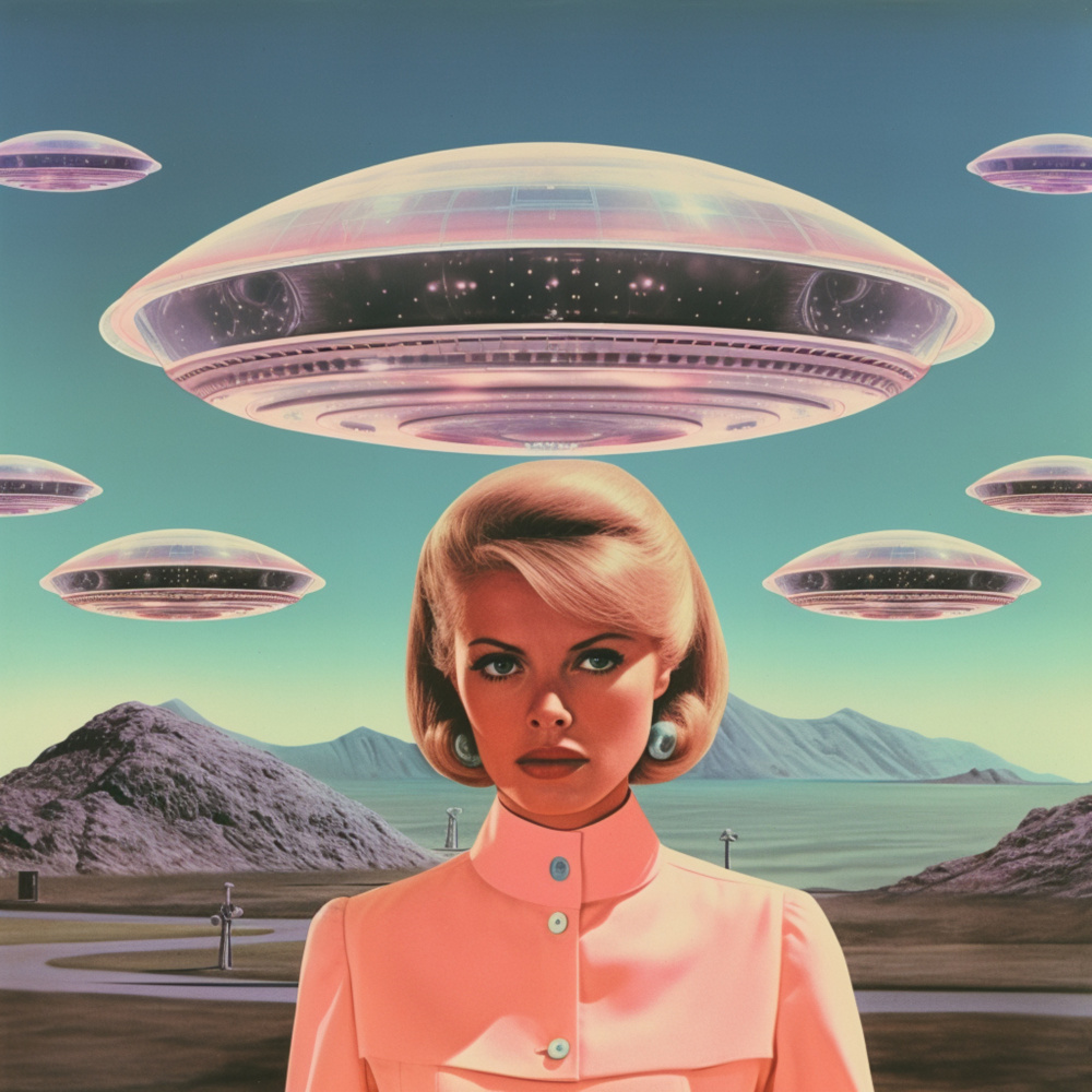 UFO Barbie 2 Collage Art von Samantha Hearn