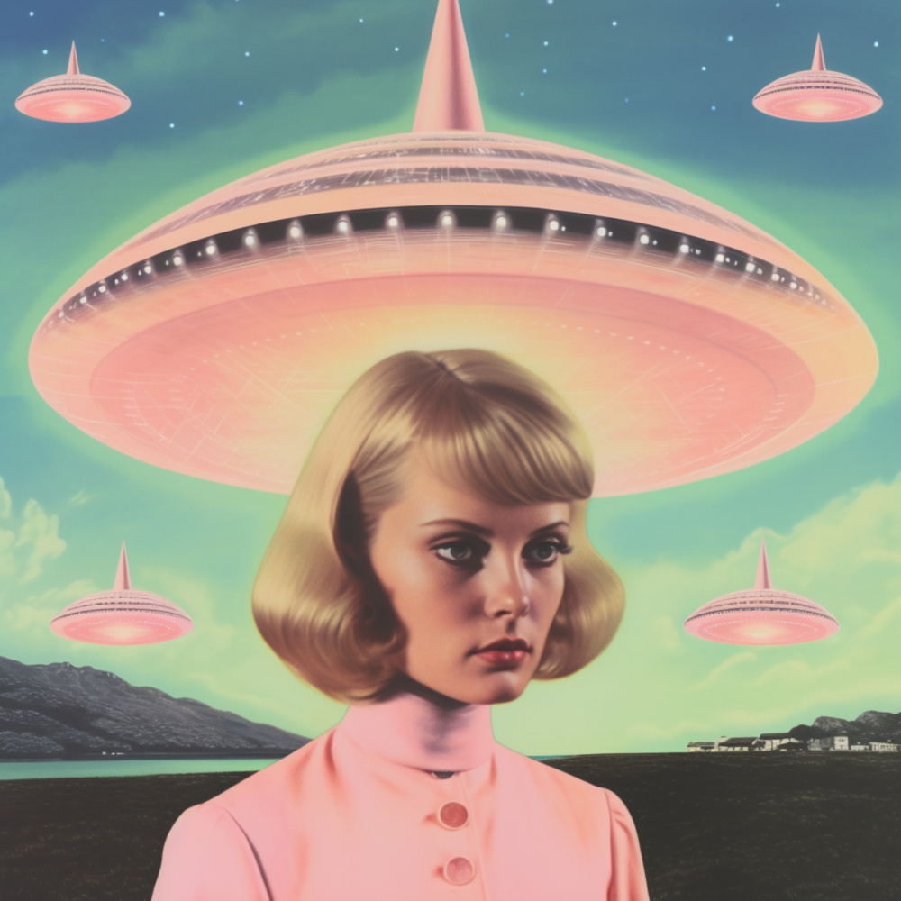 UFO Barbie Collage Art von Samantha Hearn