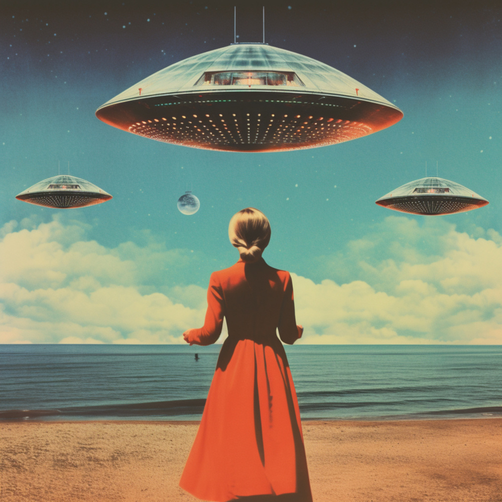 UFO Skies Collage Art von Samantha Hearn